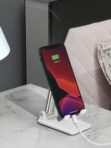 Foldable Phone Holder Compatible With IPhone, Android Phone, Gift For Birthday, Family, Friends Phone Stand, Phone Accessories - White - View 1