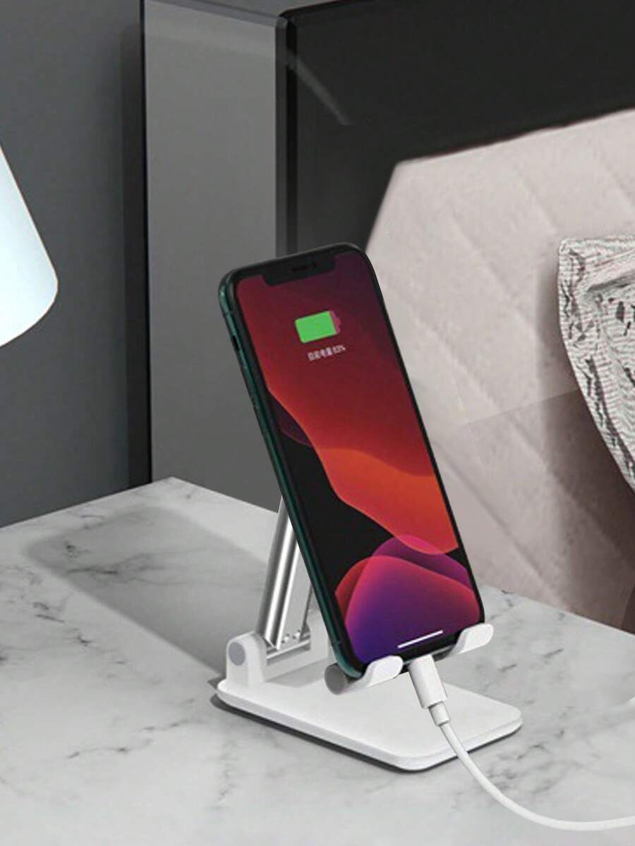 Foldable Phone Holder Compatible With IPhone, Android Phone, Gift For Birthday, Family, Friends Phone Stand, Phone Accessories - White - View 1