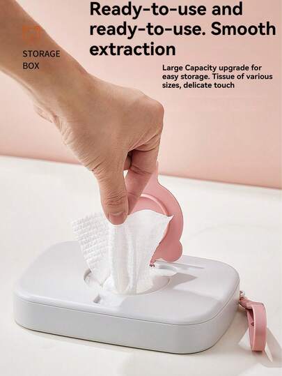 Portable Baby Wet Wipes Dispenser | Refillable Wet Wipes Box With Flip-Open Dustproof Cover And Carrying Strap, Suitable For Travel, Diaper Bags, Cars And Daycares