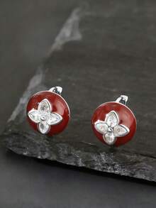 1 Pair Vintage Elegant Copper Geometric Petal Drop Hoop Earrings, Graceful Gift For Women - Round - View 8