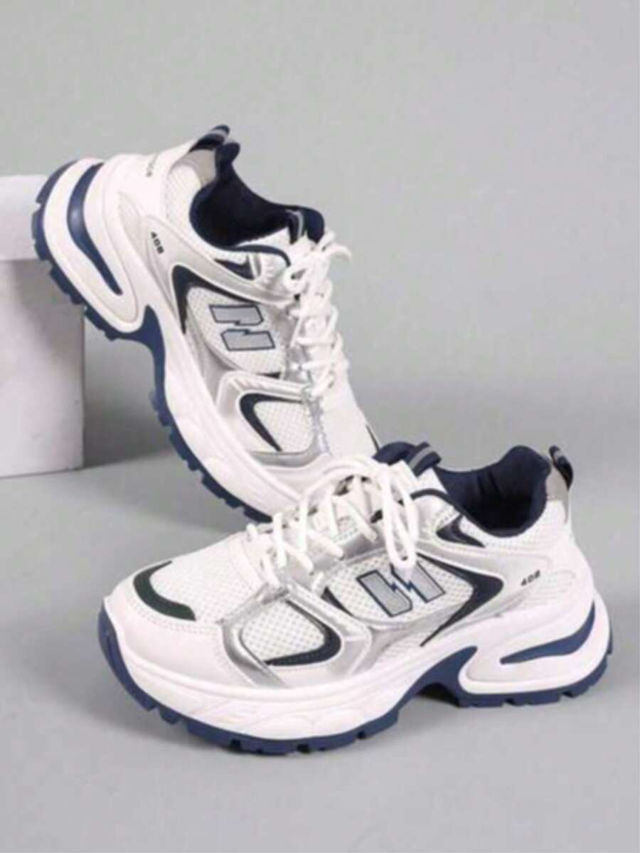 2025春夏新款厚底网眼休闲运动鞋女款 - 白色 - 查看 1