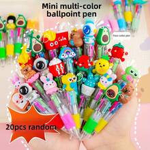 10/20pcs Mini Macaron Color Gift Pens, Fun Animal-Shaped Pens, A Set Of Colorful And Cute Animal Ballpoint Pens With 4 Functions Integrated, A Children's Gift Set, A Baby Baptism Gift, A Baptism And Birthday Gift, Office And School Supplies, Classroom Rewards, A Cute Pen Set For Gift Parties (Various Styles) - Round - View 8