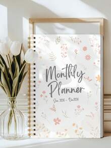 Trees A5螺旋装订月度计划本 2026.1-2026.12 – 2026年全年日历本，包含笔记页、待办事项清单和月度概览页 – 适用于办公室、学校和家庭，办公桌配件，女士完美礼物 - 粉色 - 查看 5