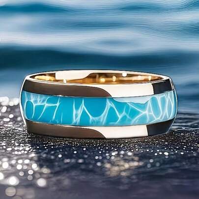 Élégante bague de mariage en tungstène de 8 mm pour femmes, design unisexe avec texture ondulée créative, combinant mode et texture. Parfait pour le port quotidien, les fêtes, la fête des mères, la Saint-Valentin et les cadeaux de Noël