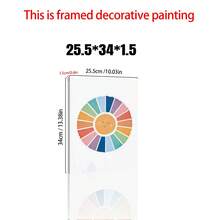 1幅水彩太阳图案帆布海报，彩虹主题房间墙面装饰画，水彩幼儿园版画帆布画，幼儿园墙面装饰画，太阳主题墙面装饰画，女孩房装饰，卧室装饰，可选画框 - 彩色 - 查看 6