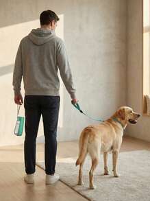 PETSIN 1个550毫升可折叠轻便塑料宠物水瓶，浅蓝色，便携式旅行水碗，适合狗狗，可用于露营、散步和户外活动，宠物用品 - 彩色 - 查看 2