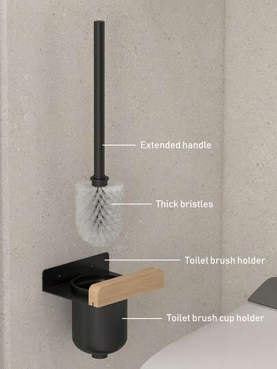 Wooden Bathroom Shelf, Corner Rack, Tripod Rack, Storage Rack, Bathroom Tray, Wall-Mounted Toilet Brush Holder, Tissue Paper Holder, Toilet Paper Rack, Shower Room Bathroom Set, Bathroom Accessories