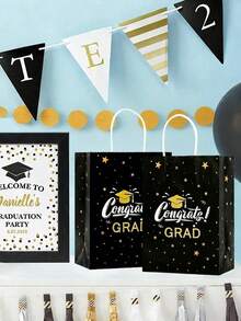 12 pezzi/4 pezzi/1 pezzo Borse di carta a tema laurea, borse di carta kraft bianche, borse regalo per feste di compleanno, borse shopping per gioielli, borse per confezioni regalo di cosmetici e caramelle, borse regalo per congratulazioni per la laurea, borse per omaggi per feste, borse regalo fatte a mano, borse di carta per caramelle, decorazioni per omaggi per feste, forniture per feste, decorazioni per vacanze - multicolore - Visualizzare 1