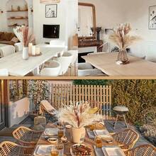 100 PCS  Pampas Grass Bundle - Dried Rattan Reeds For Boho Home Decor, Wedding Centerpieces, Christmas Party Supplies. - 100 CHIẾC - Xem 2