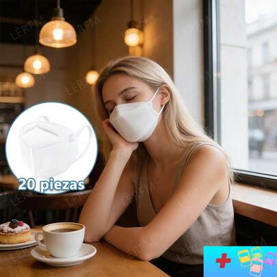LÈRFM [MXBTG+](20 piezas) máscara kn95 desechable 3D tridimensional nueva moda de alto valor facial 4 capas de protección para adultos