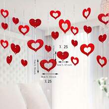 50PCS Inimă Paiete Ploaie Tinsel Decorațiuni Agățate Pentru Decor De Balon De Nuntă, Consumabile De Petrecere De Ziua Îndrăgostiților, Ornamente Pandantiv Inimă Aniversare Logodnă - Vizualizare 6