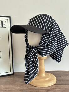 1 Piece Spring/Summer Striped Tie Baseball Cap Street Chic Headscarf Hat Sun Hat - Multicolor - View 14