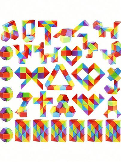 24pcs - Party Favors - Rainbow Twist Puzzle Mini Sensory Gifts Bag Fillers, Easter Egg Fillers, Party Favors Bag Stuffers, Back To School Gifts, Graduation Gifts, Classroom Rewards