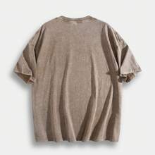 EWH Men's Y2K Vintage Distressed Brown T-Shirt - Striking "Faith Can Move Mountains" Graphic With Mountain & Cross Design, Oversized Back Print, Super Soft & Breathable Christian Faith Streetwear Gift 004-AB - 咖啡色 - 查看 3