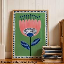 1 pieza de impresión artística botánica vibrante |   Impresionante pintura floral roja sobre lienzo para decoración de dormitorio, pasillo y sala de estar |   Regalo Ideal para Inauguración de Casa - negro - Ver 3