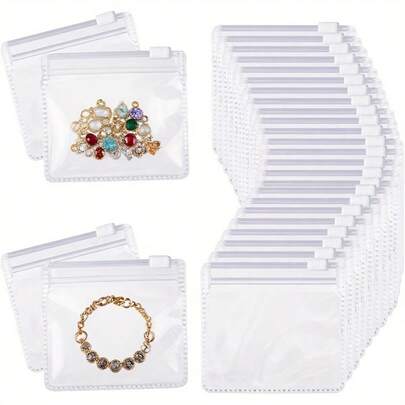 10pcs Small Items Storage Bags, Durable Portable Travel Organizer Bags In Multiple Sizes, Reusable Zipper Pouch Set, Transparent Jewelry Storage Bags