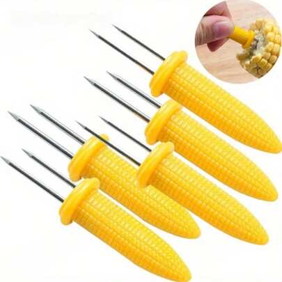 5 Stücke Maishalter aus Edelstahl - ideal für Grillen und Picknick