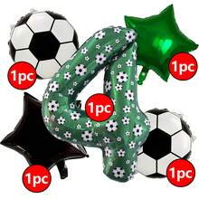 5pcs Soccer Theme Birthday Balloon Set - 40 Inch Green Number, Soccer Ball & Black Star Foil Balloons, Suitable For Birthday Party, Youth Soccer Celebration, Graduation Ceremony & Sports Party, Soccer Accessories, Sports Events, Home Decor - Indoor & Outdoor Decoration, Soccer Party, Decorations, Event Decorations, Sports Enthusiasts - Football Version - View 17