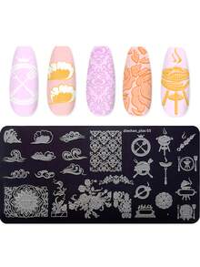 1pc Stainless Steel Nail Art Stamping Plates Set DIY Nail Stamping Templates With Leaves, Flowers, Animals, High Heels, Clothes Cartoon Pattern Designs Unscented Manicure Print Tools For Nail Art Designs - Multicolor - View 14