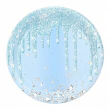 10pcs/50pcs/80pcs Blue And Silvery Party Supplies Blue And Silvery Glitter Diamond Paper Plates Cups And Napkins Tableware Set Party Decorations For Birthday Party Gender Reveal Retirement Bachelor Party Table Decorations - View 3