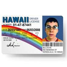 1pc McLovin Plastic ID Card - Hawaii Driver's License Style - Novelty Gag Prop, Waterproof And Compact, Suitable For Parties, Halloween, Christmas, Back To School And Other Occasions, Also As A Learning Item. - Single Piece - View 1