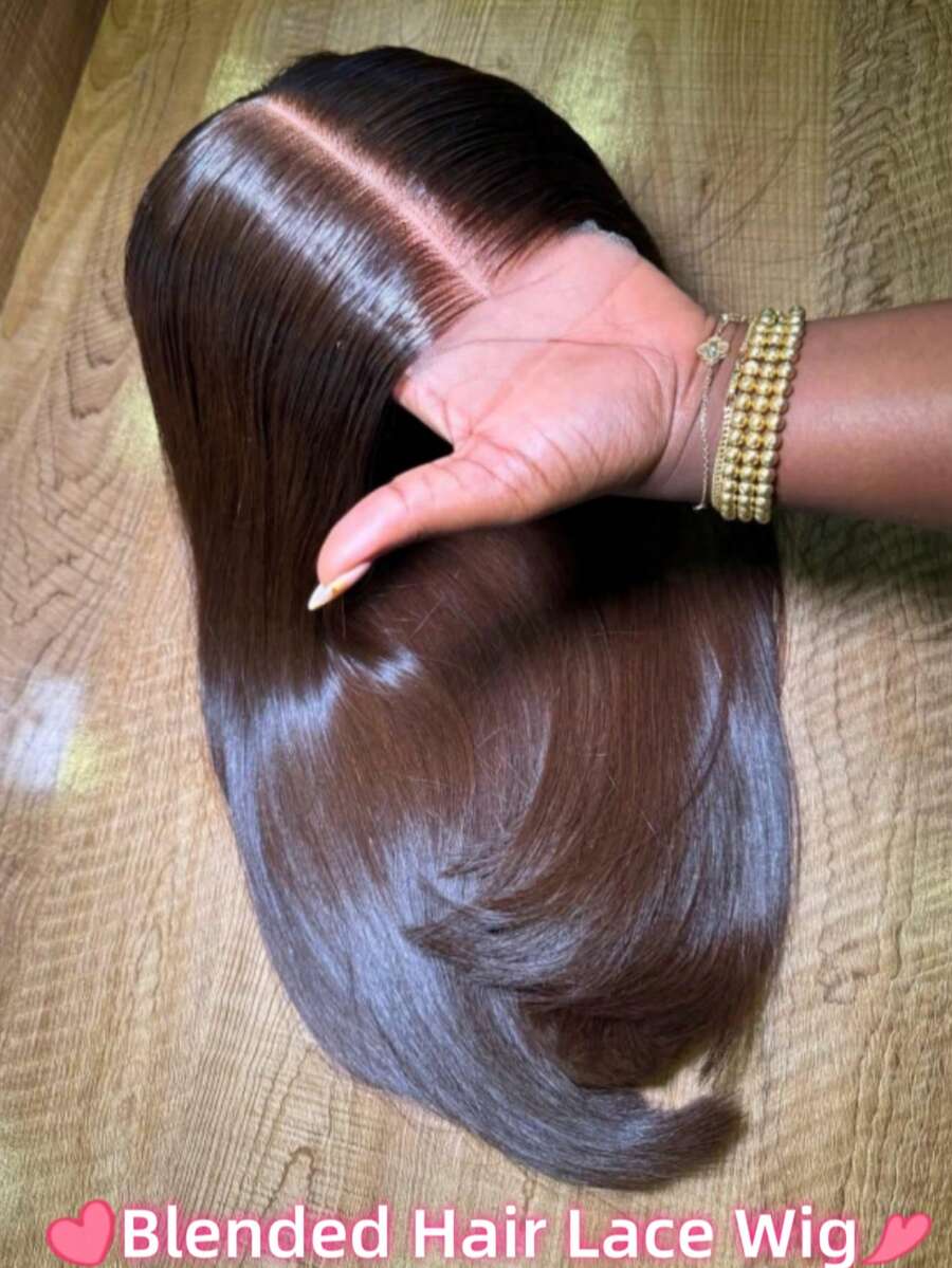 Peluca de cabello humano con frontal de encaje, estilo bob recto con degradado rubio miel, 13x4 HD frontal de encaje, cabello mezclado pre-recortado, densidad del 180%, estilo elegante para mujeres, línea de cabello natural, coleta alta, raya lateral, para Navidad y fiestas