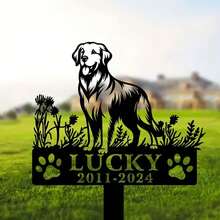 1pc Customized Dog Memorial Stake, Personalized Dog Name Metal Tag, Dog Grave Marker, Pet Memorial Gift, Pet Remembrance Gift, Garden Decor - Multicolor - View 7