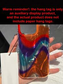 1个极简不对称波浪棕色手机壳,适用于 17 Pro Max、16、15 Pro Max、13、14、12 Pro、14、15、16 Plus、17 Air、17、13、15、16、11,时尚复古防摔亮面保护壳 - 暈染橙紫 - 查看 6