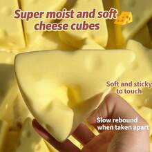 1个奶酪造型软萌玩具，潮流创意软捏减压玩具 - 彩色 - 查看 1