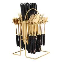Cutlery Set With Stand, Cutlery Set Service For 6, 24 Pieces Flatware Set - View 8