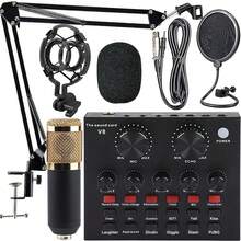 Micrófono inalámbrico profesional con tarjeta de sonido, equipo para podcast, interfaz de audio portátil todo en uno para podcast con preamplificador de micrófono integrado, carga USB y diseño inalámbrico, adecuado para grabación, transmisión en vivo, DJ y teléfono inteligente - Negro - Ver 15