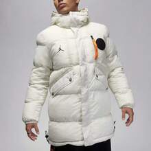 Nike Jordan 標貼Logo長袖雙面穿連帽棉服 男款 白色 - 白色(雙面穿) - 查看 2