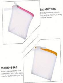 1-3 piezas Bolsa de jabón de lavandería multiusos de colores aleatorios - Bolsa de malla reutilizable con cierre de cremallera, compatible con cuentas de especias, lavable a máquina, adecuada para prendas delicadas y artículos pequeños, bolsa de lavandería en múltiples colores, bolsa de lavandería de malla de poliéster gruesa, mini lavadora dedicada de uso múltiple, minimalista moderno, bolsa de lavandería plegable y fácil de almacenar - Multicolor - Ver 6