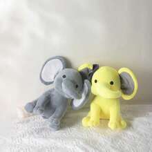 25cm/9.84in Soft Elephant Plush Stuffed Animal - Cute Fluffy Colorful Plush Toy (Multiple Colors: Pink/Blue/Purple/Rainbow) - 彩色 - 查看 6