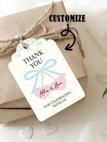 Etiquetas colgantes personalizadas, etiquetas personalizadas, etiquetas colgantes de regalo personalizadas, recuerdos y etiquetas de regalo para fiestas navideñas personalizadas, tarjetas personalizadas, etiquetas de ropa personalizables, etiquetas de regalo, etiquetas para obsequios de invitados a la boda, regalos personalizados - Etiqueta colgante con forma de onda - Ver 1