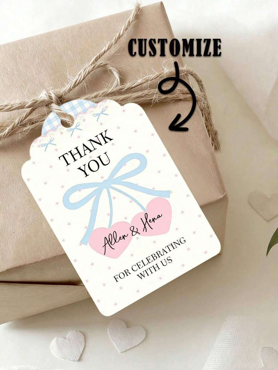 Etiquetas colgantes personalizadas, etiquetas personalizadas, etiquetas colgantes de regalo personalizadas, recuerdos y etiquetas de regalo para fiestas navideñas personalizadas, tarjetas personalizadas, etiquetas de ropa personalizables, etiquetas de regalo, etiquetas para obsequios de invitados a la boda, regalos personalizados - Etiqueta colgante con forma de onda - Ver 1