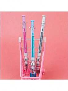 1/3pcs Creative Needle-Shaped Signature Neutral Pens, Simulated Injection Syringe Design Stress Relief Injection Pen, Random Color Delivery. School Supplies, Back To School Season - Random Color - View 15