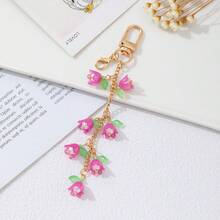1pc Boho Style Lily Flower Keychain, Cute Resin Lily Flower Key Chain, Suitable For Women And Girls, Decorative And Practical Accessory - Lily Of the Valley Keychain - View 15