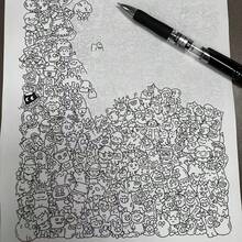 El bolígrafo de control con pestaña extraíble es adecuado para dibujar líneas. Esto es muy útil para que los adultos alivien el aburrimiento y la pereza durante el trabajo. Se puede utilizar para practicar el dibujo y copiar borradores de dibujos. Es particularmente adecuado para principiantes en el dibujo. - Multicolor - Ver 3