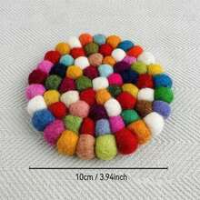 1 PC Handmade Wool Felt Colorful Ball - Featured Stunning Coasters: Heat - Insulating And Stylish Table Accessories - Multicolor - View 6