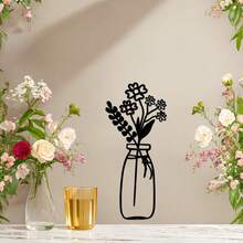 3pcs Vintage Metal Circular Vase Wall Decor, Geometric Minimalist Hanging Vase Art, Bedroom/Kitchen/Living Room Decoration, Prairie Style Home Accents, Spring/Summer Housewarming Gift - Multicolor - View 6