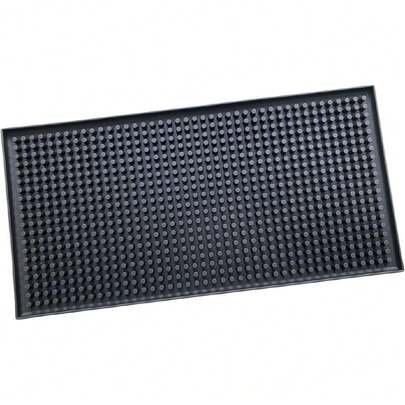 Bar Mat 6" X 12" PVC Small Black, Essentials Accesories For Coffee Home Cocktail Bartender Kitchen Countertop Cup Glasses, 1PCS,41742387
