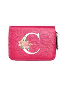 1 pieza Tarjetero con cremallera y flor de rosa, Cartera con cremallera de gran capacidad y múltiples compartimentos para tarjetas, Bolsa portátil para almacenar tarjetas de crédito y monedas, Cartera con cremallera de moda, Billetera corta de negocios casuales con ranuras para tarjetas, Billetera corta unisex, Mejor regalo para el Día de San Valentín, Ramadán, Pascua y Año Nuevo - Multicolor - Ver 22