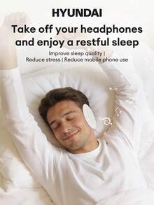 HYUNDAI 现代 Ecreat-8 睡眠音乐音箱，无线蓝牙 5.5，带 TF 卡槽，超长续航，专为睡眠设计，音质出色，柔和的音频效果，可播放助眠有声读物，放置于枕头下，小巧纤薄，兼容智能手机。 - 查看 4