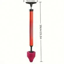 1pc Toilet Plunger, Drain Cleaner Tool For Unclogging Toilet, Sink, Bathtub, Sewage Pipe - Red - View 8