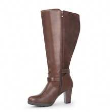 Women Wide Fit Boots & Booties - Brown - View 5
