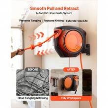 Uimoso Retractable Hose Reel 80 FT X 3/8 Inch Hybrid Hose, 300 PSI - 1 - View 5