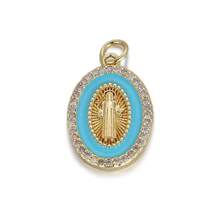 1件铜质极简主义个性化圣母玛利亚字母吊坠，DIY手链项链耳环首饰配件 - 彩色 - 查看 5