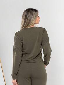 Sweatshirt And Pants Set (C3028) - Army Green - View 8