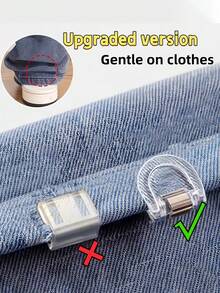 4pcs Pants Leg Shortener Clips With Invisible Fixation, Prevent Pants Sliding Down, Hidden Leg Closure Device Seamless, Suitable For Jeans And Trousers, Waterproof, Portable, Durable - 4 Transparent Pieces - View 5